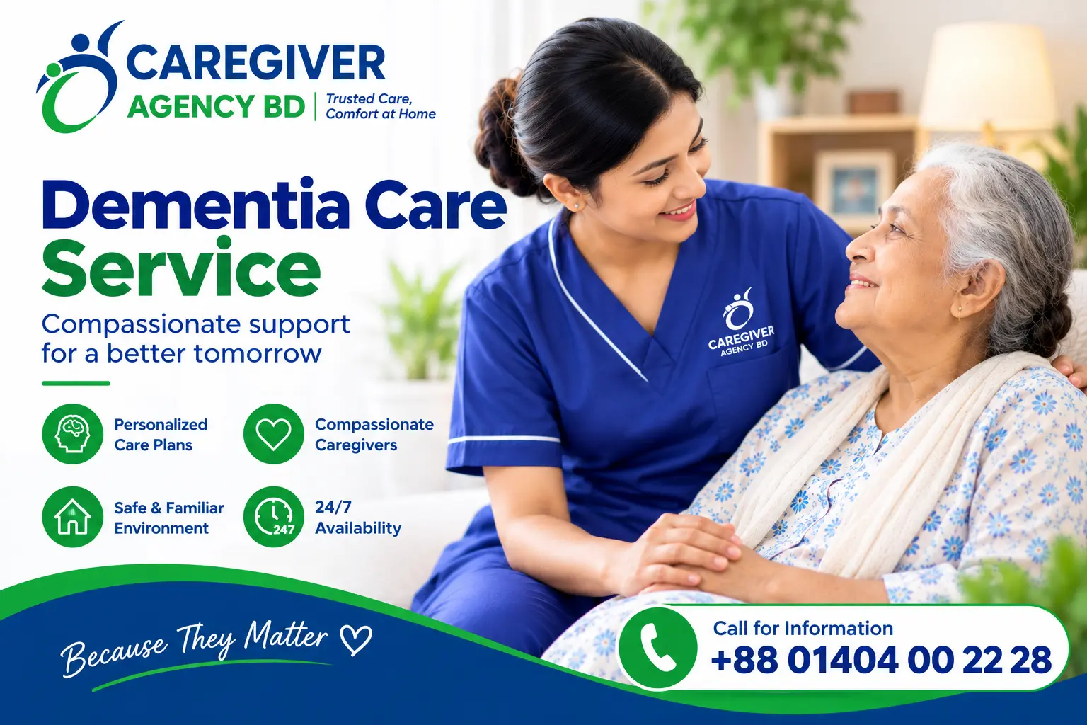 Dementia care service at home in Dhaka by Caregivers Agency BD