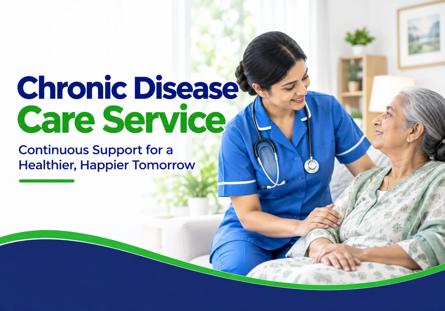 Caregiver helping an older patient with daily activities at home in Dhaka